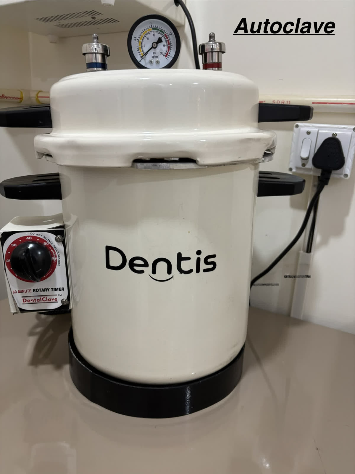 Autoclave used at Enamel Dental Clinic.
